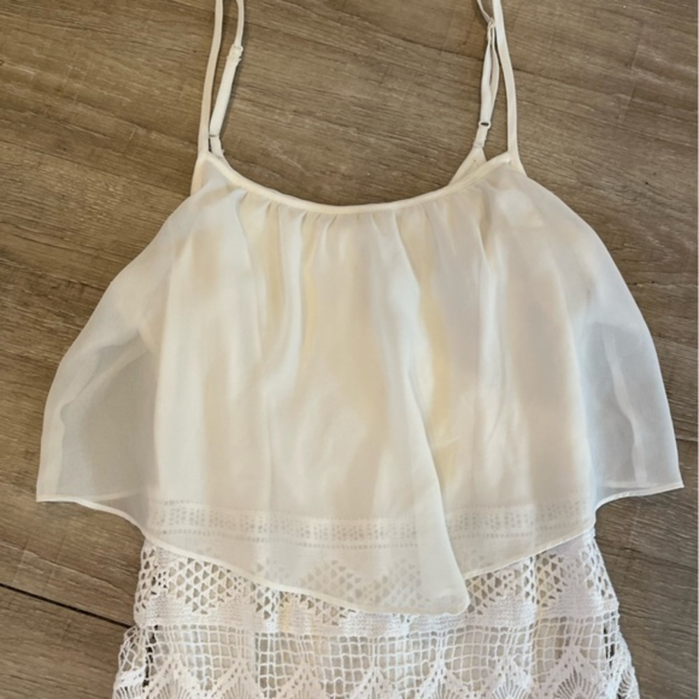 American Eagle Lacey Sleeveless Dress Size 0 Off White - Picture 8 of 13